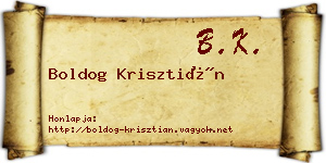 Boldog Krisztián névjegykártya